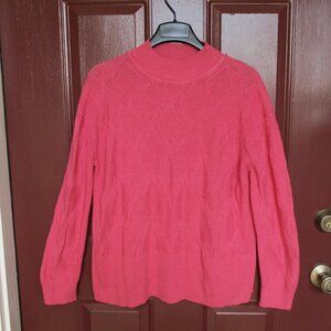 Nic & Zoe Cotton Blend Sweater XL Bright Pink